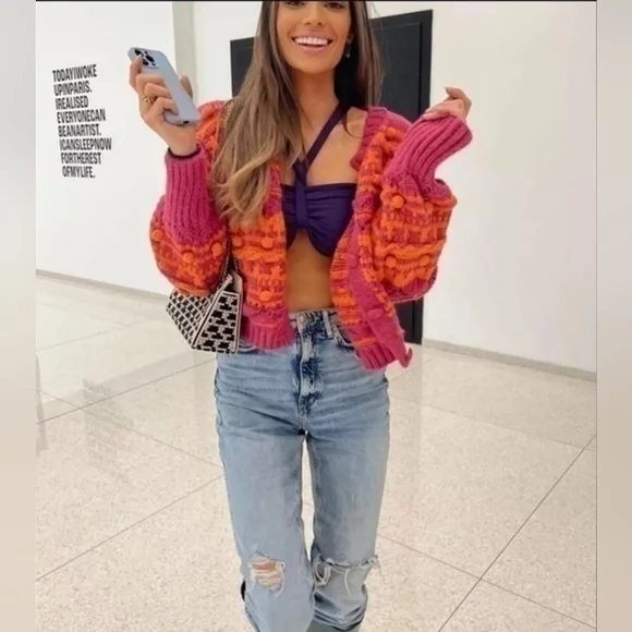 Zara Knitted Knit Halter Top Purple Medium 2488/104/611 - Picture 8 of 8